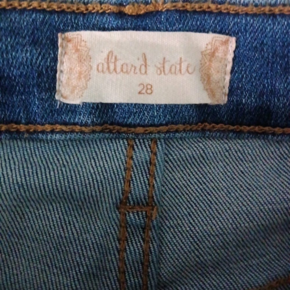 Altar'd State Denim Jeans Stretch Straight Leg Size 28 - Picture 8 of 11